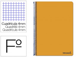 Cuaderno espiral Liderpapel Smart Folio tapa blanda 80h 60g c/4mm. color naranja